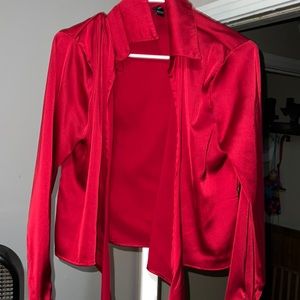 Crop top long sleeve silk